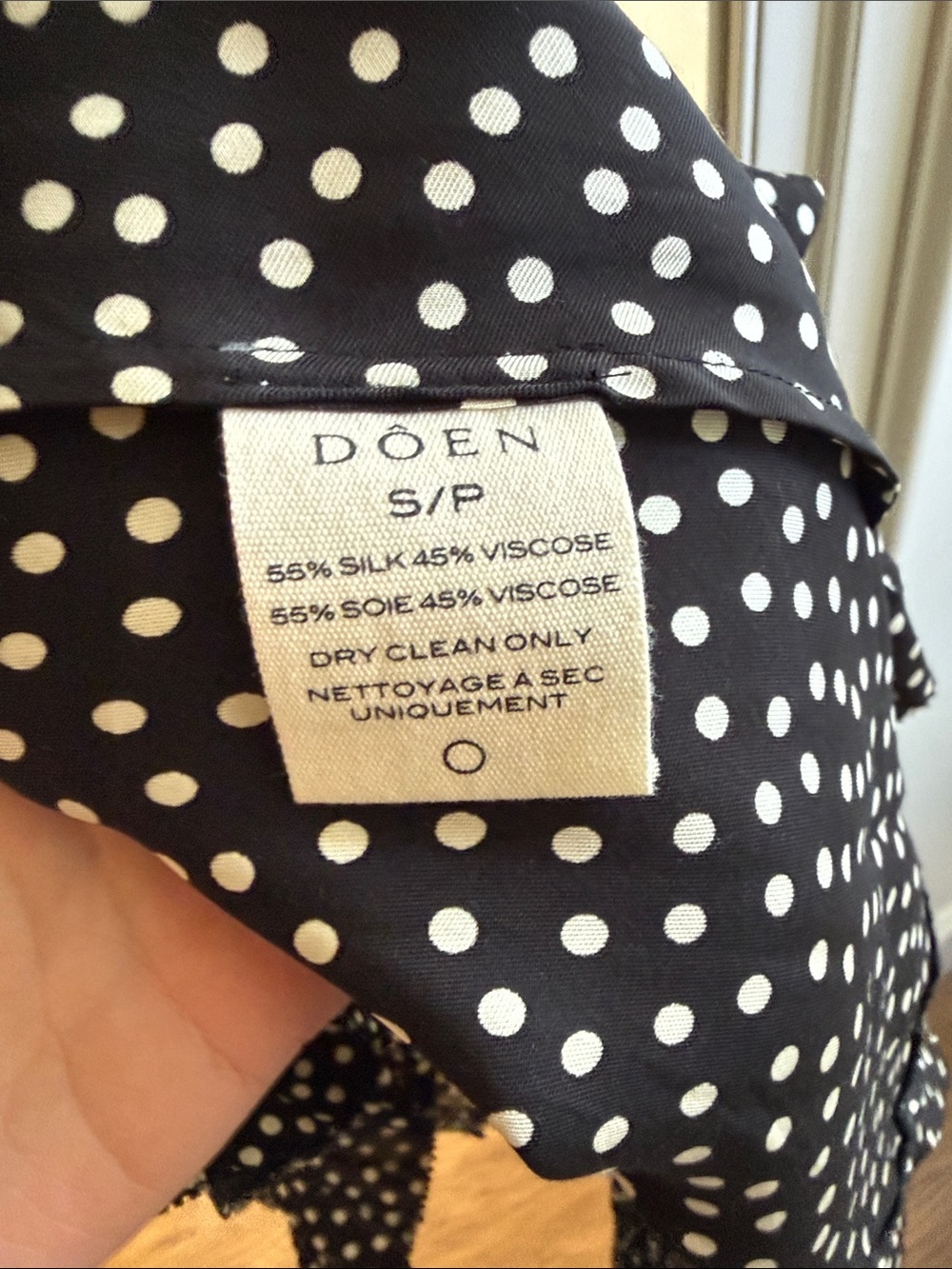 Doen Rosaria Black Polka Dot Midi Dress with Spaghetti Straps - Picture 6 of 6